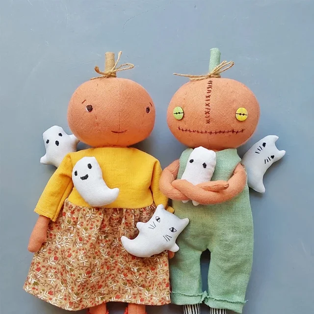 Halloween Pumpkin Doll Template Set - With Instructions