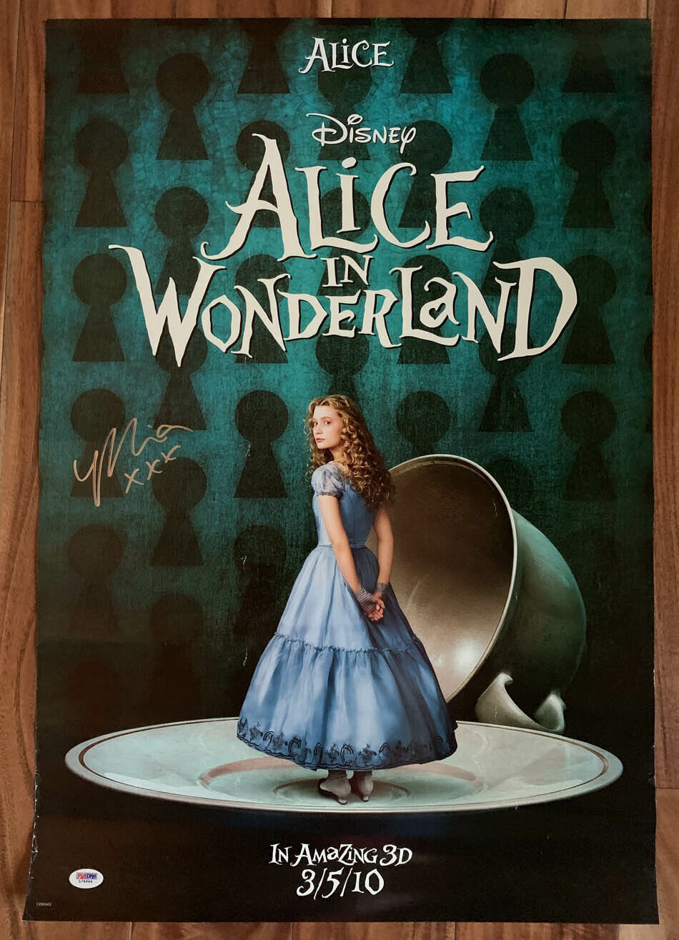 Mia Wasikowska SIGNED Alice in Wonderland 18x27 Poster PSA/DNA AUTOGRAPHED