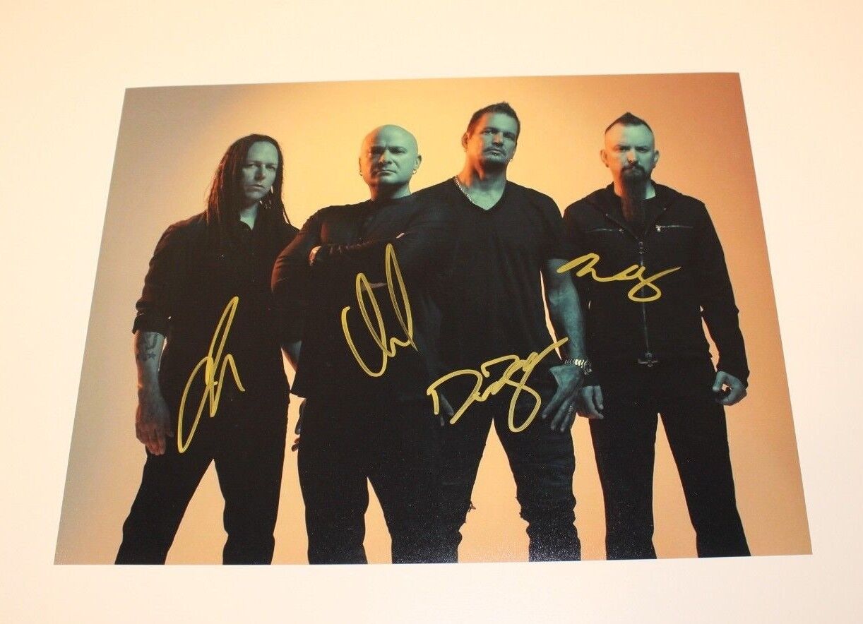 DISTURBED BAND SIGNED AUTHENTIC 11x14 Photo Poster painting x4 A w/COA METAL ROCK DAVID DRAIMAN