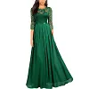 Medium-long Sleeve Chiffon Dress Round Neck Stitching Lace Dress Evening Dress Black Dresses