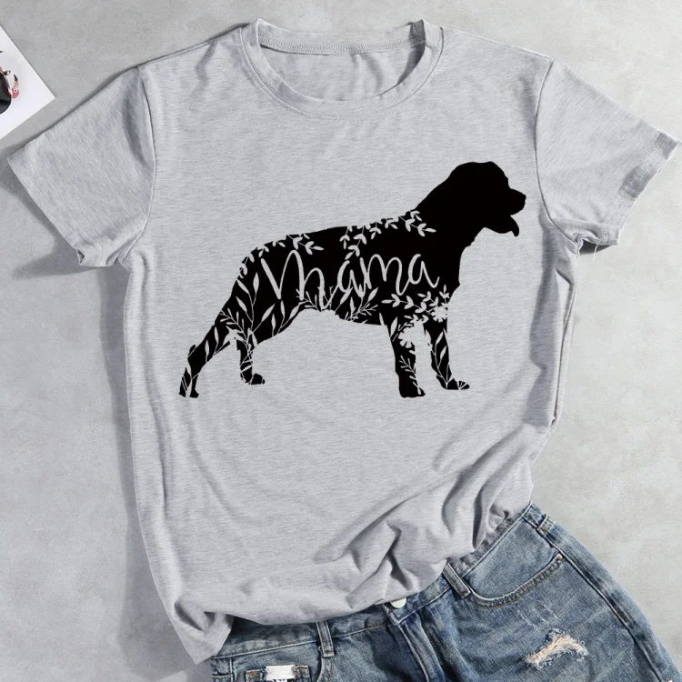 Floral dog mama  Pet Animal Lover T-shirt Tee -012318-CB