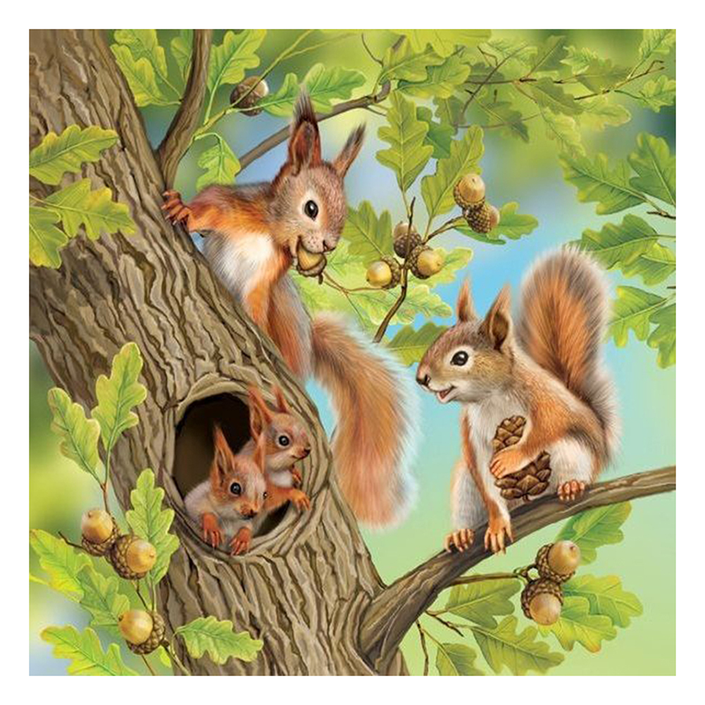 

30*30CM - Round Drill Diamond Painting - Squirrel, 501 Original