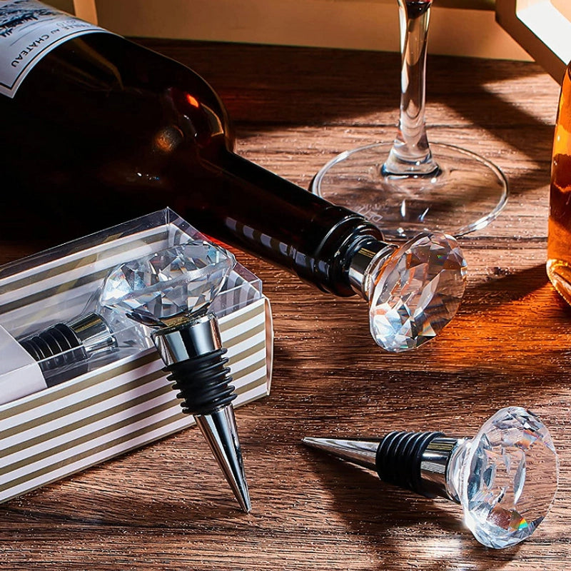 Glam Solid Color Crystal Aluminium Alloy Wine Stopper 1 Piece