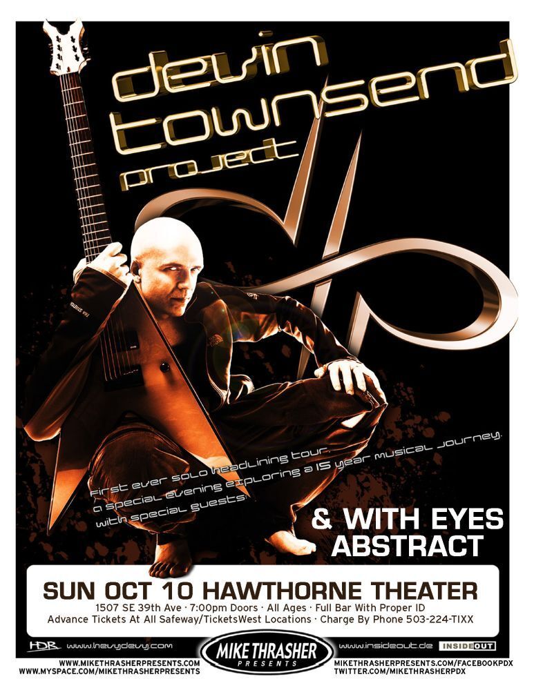 DEVIN TOWNSEND 2010 Gig POSTER Portland Oregon Concert