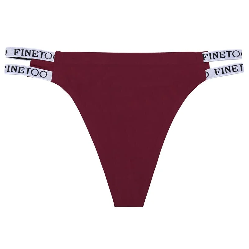 1/2PCS Sexy Panties G-String Seamless Underwear Women's Thong Pantys Low Waist Female Underpants T-Back Briefs Finetoo Lingerie