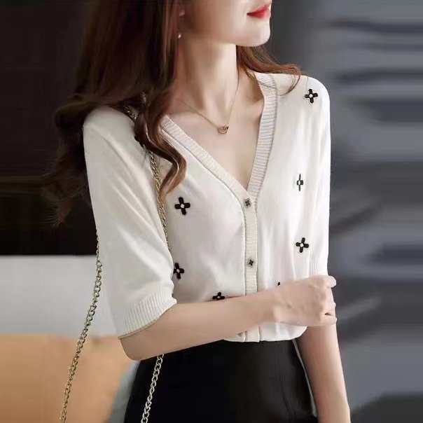 Short Sleeve Knitted Shirts & Tops