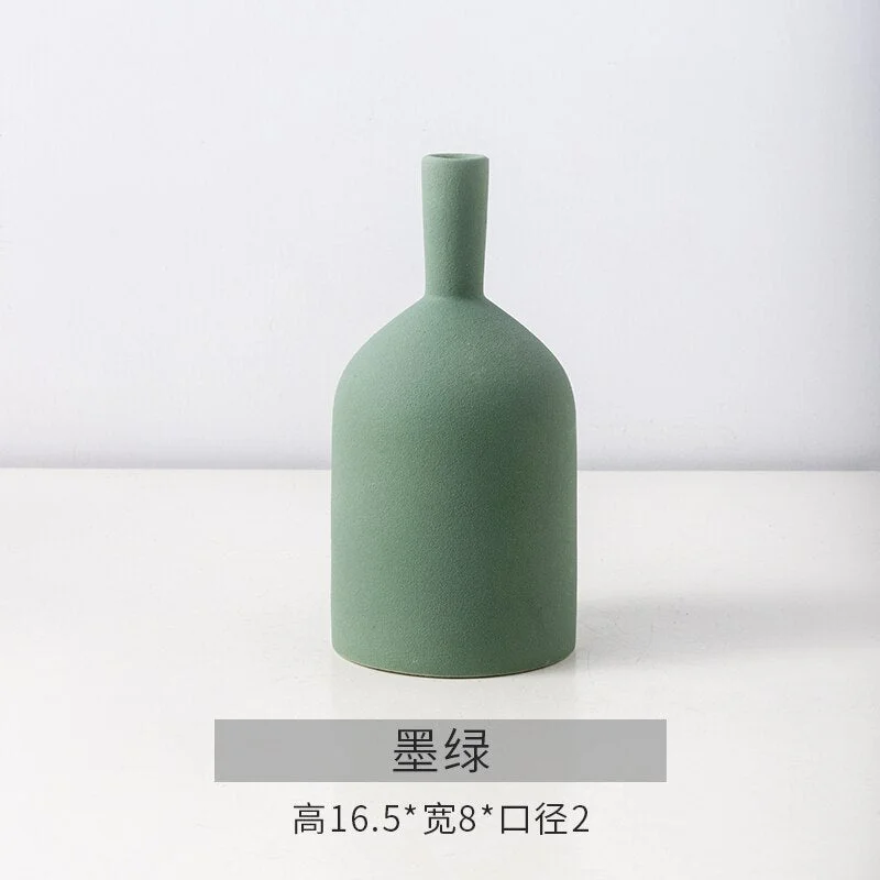 Modern Decorative Vase Nordic Morandi Ceramic Vase Dried Flower Decorative Vase Living Room Bedroom Desktop Docer Home Vase Gift