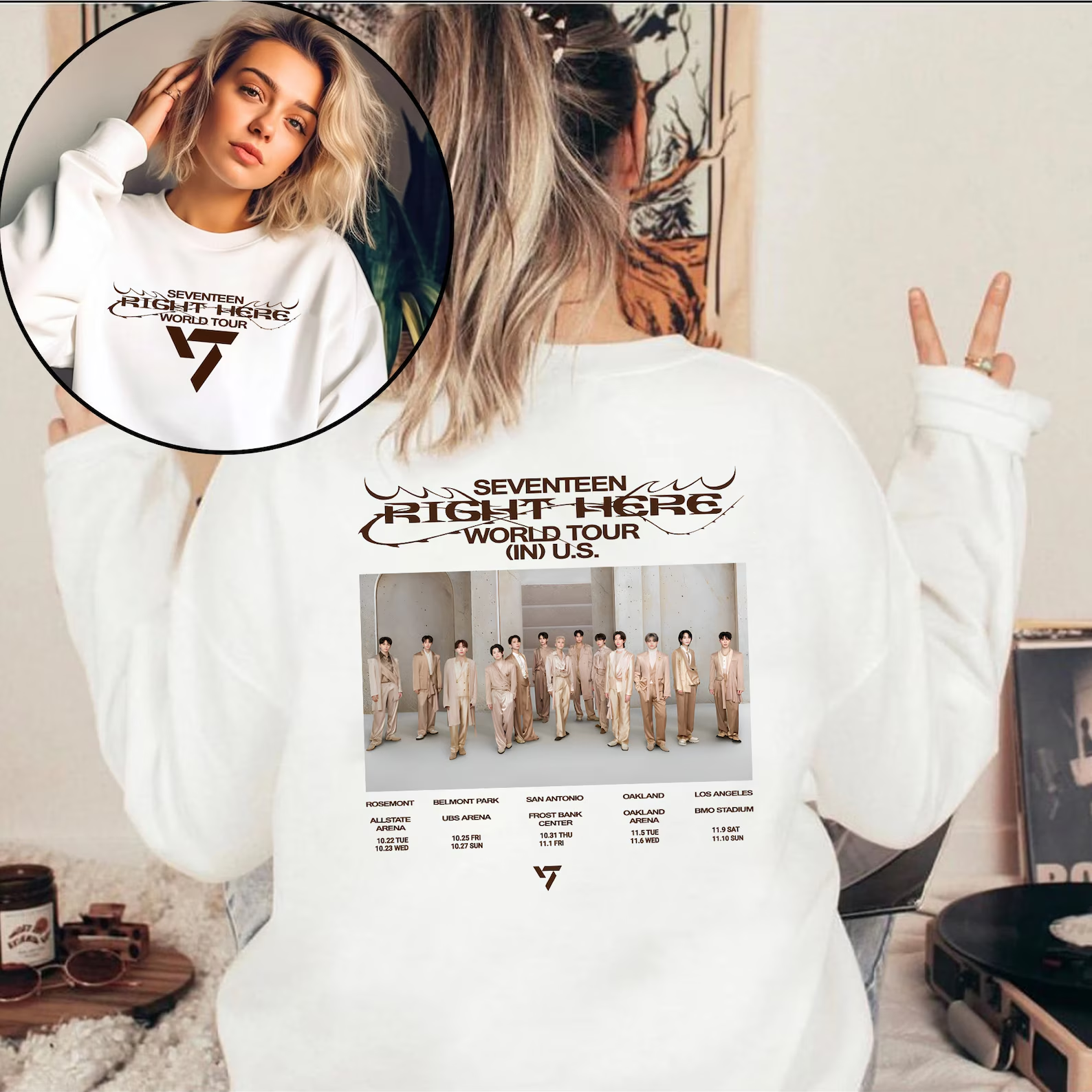 SEVENTEEN Right Here Tour Dates Sweatshirt  officialsvtshop