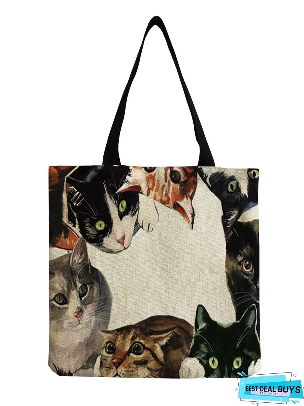 Cat Print Tote Bag Canvas Tote
