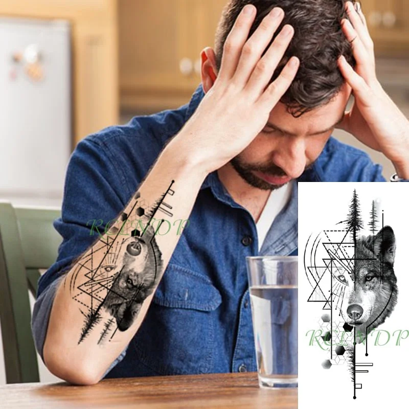 Waterproof Temporary Tattoo Sticker Cute Love Bird Leaf Crow Arabic Script Fake Tatto Flash Hand Arm Art Tatoo for Women Men