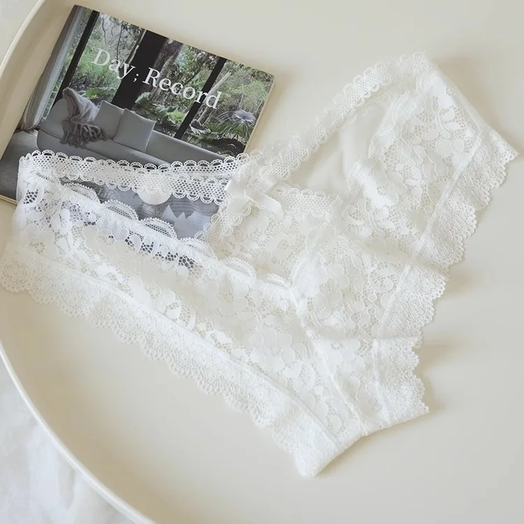 Uveng Uveng Lace Thong Women Cotton T-Shirt Cut-Out Low-Waisted Bow Cross Peach Ass Trousers