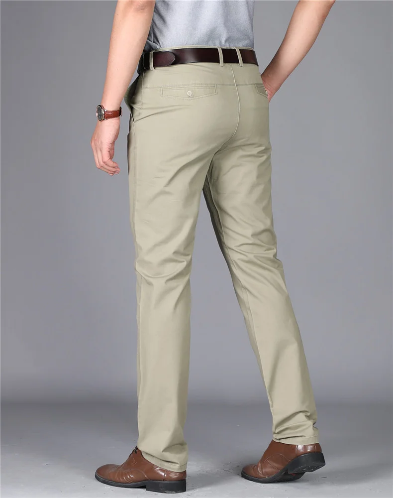 Men's Business Casual Cotton Straight Trousers