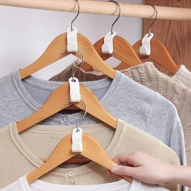 Space-Saving Clothes Hanger Connector Hooks | AvasHome