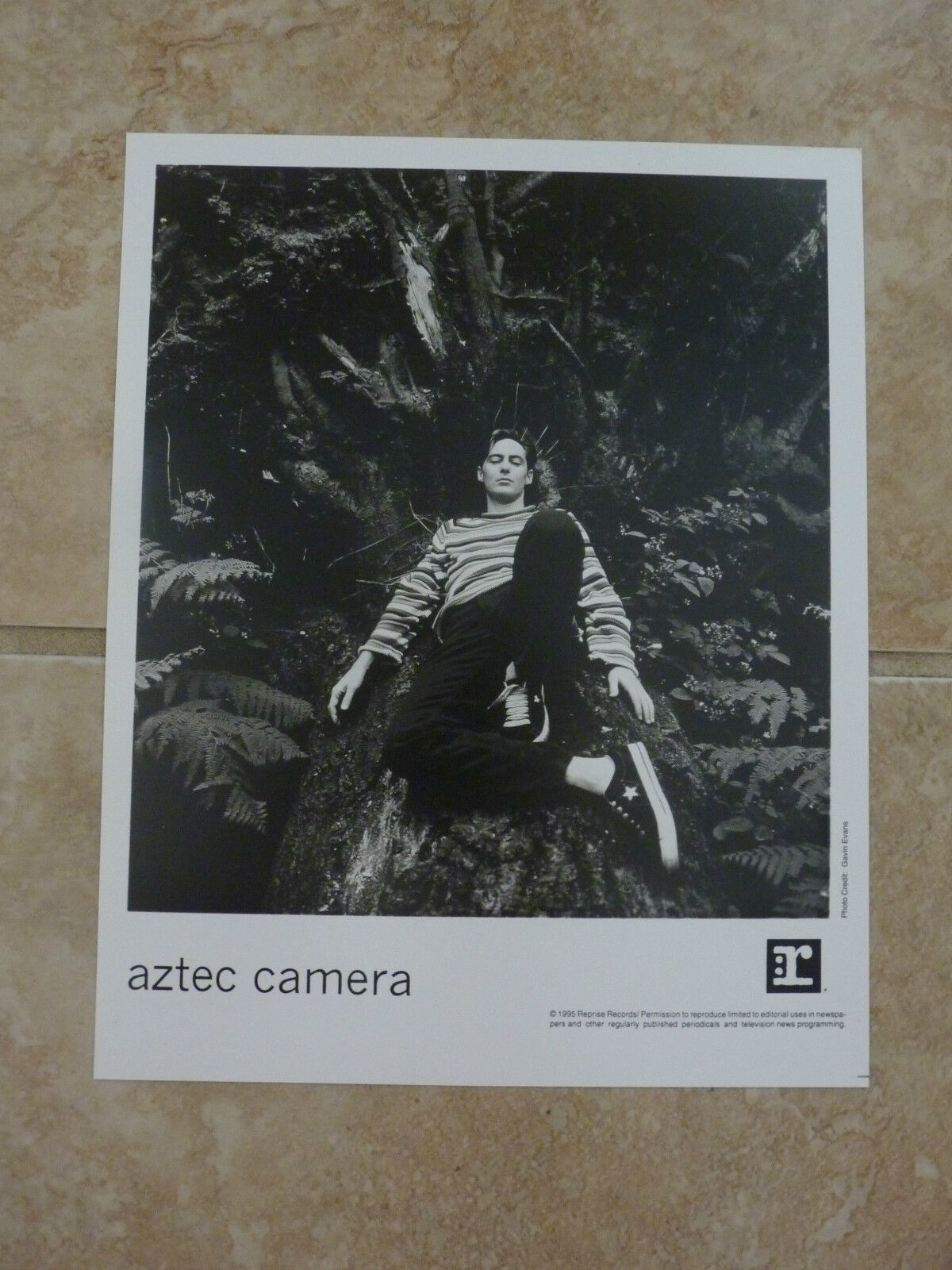 Aztec Camera 1995 8x10 B&W Publicity Picture Promo Photo Poster painting