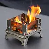 Mini Glass Observation Stand Portable Folding Outdoor Wood Stove Incense Burner