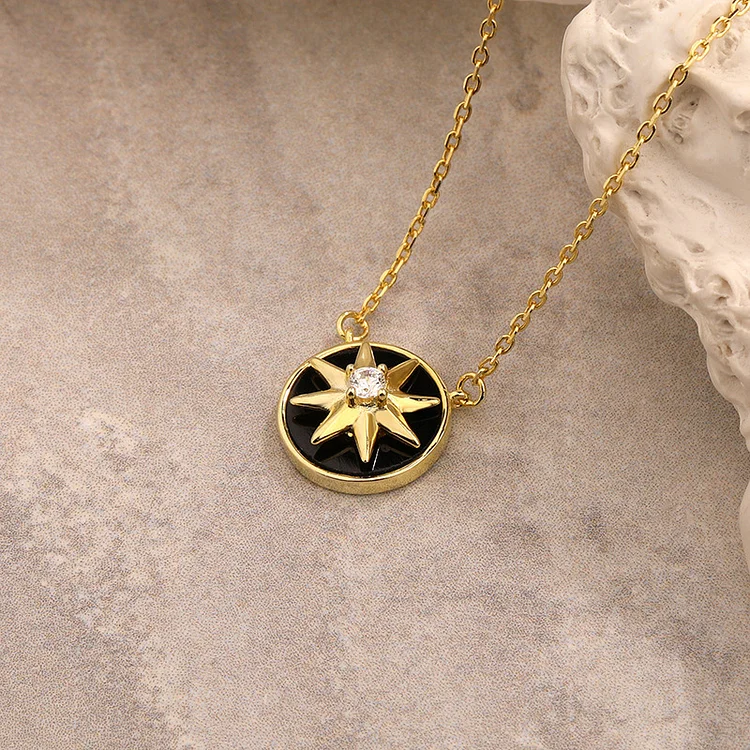 Vintage Eight-pointed Star Necklace and Ring Gifts for Her