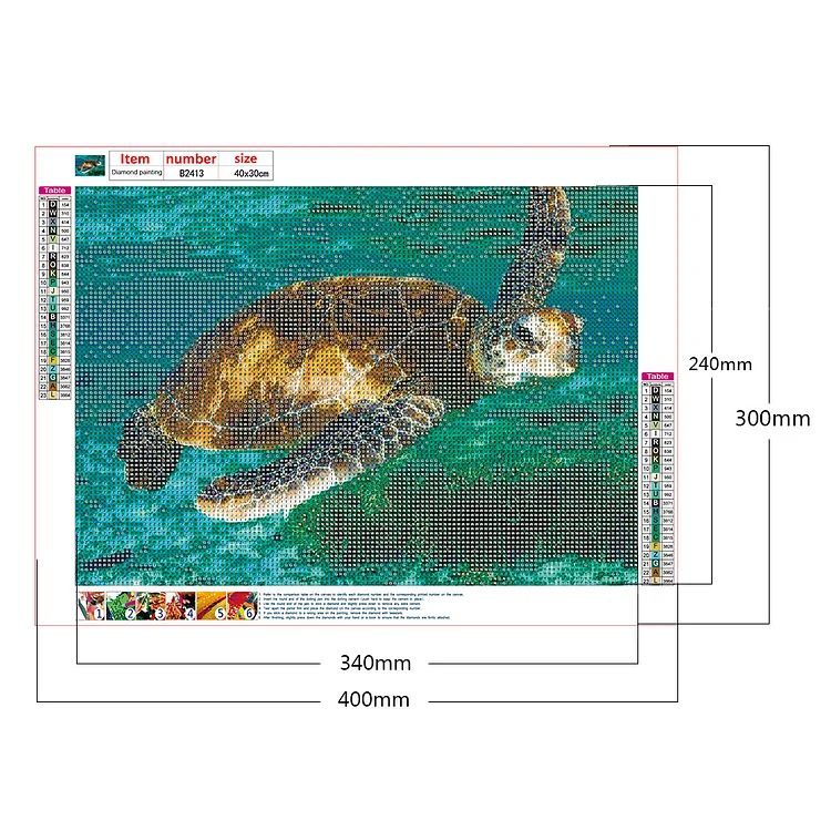 Buy Turtle in Colors 5D DIY Diamond Painting Kit Full Drill Stick