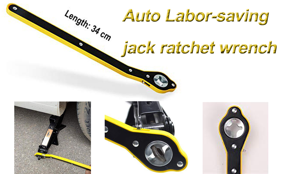 Labor-Saving Jack Ratchet Wrench Scissor Jack Garage Tire Wheel Lug Wrench Handle LaborSaving Wrench