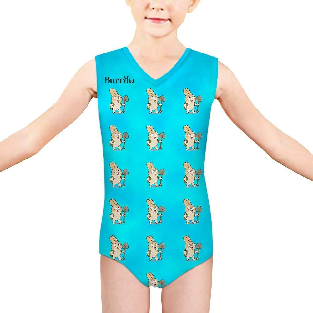 Burrow One Piece Swimsuit V-Neck Sleeveless Sun Protection Bathing Suit for Girl