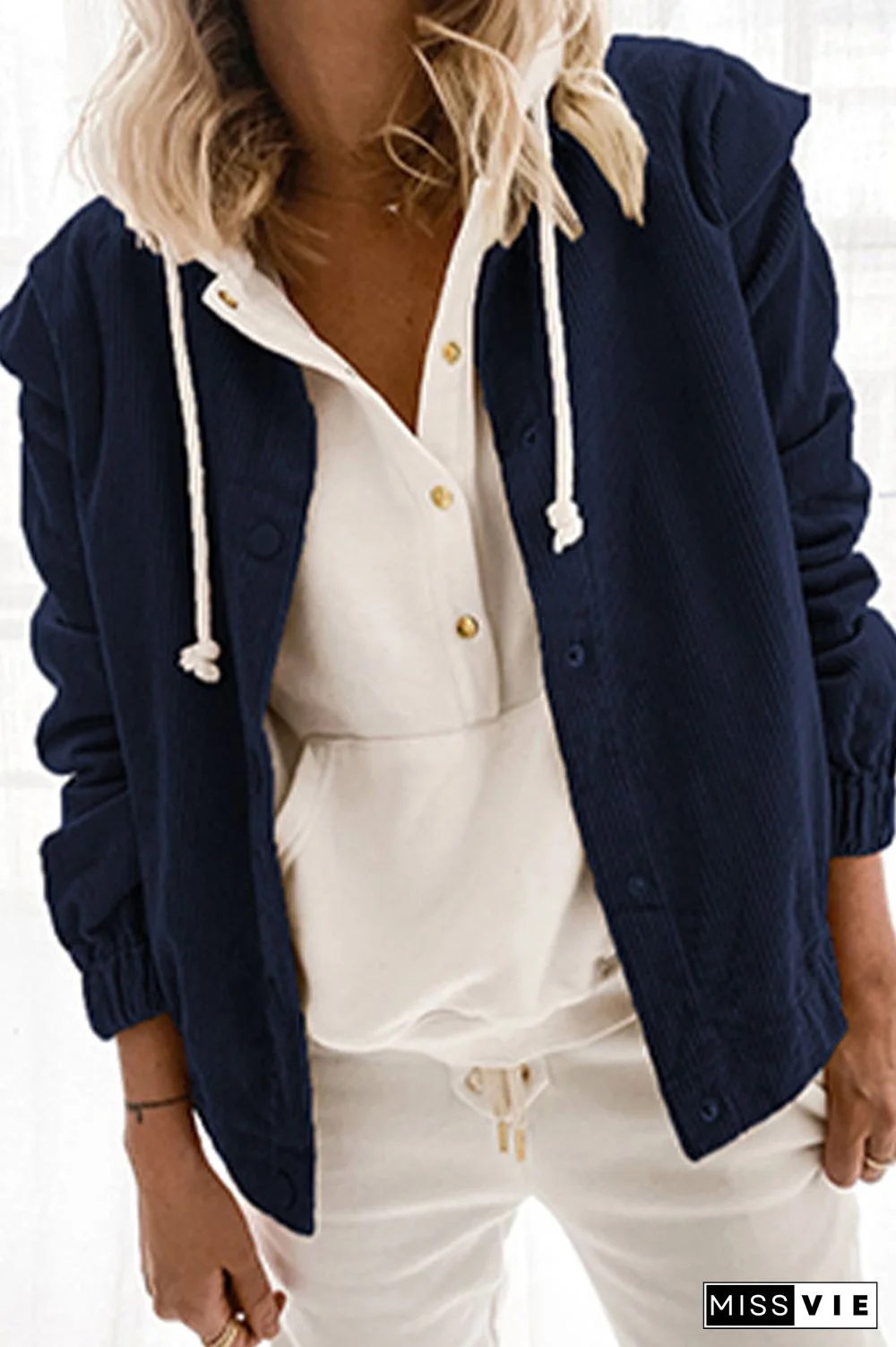 Casual Solid Patchwork Buckle Turndown Collar Outerwear(5 Colors)