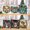 (US Only)6PCS DIY Christmas Elk Diamond Art Greeting Cards Congratulations Cards & Gifts