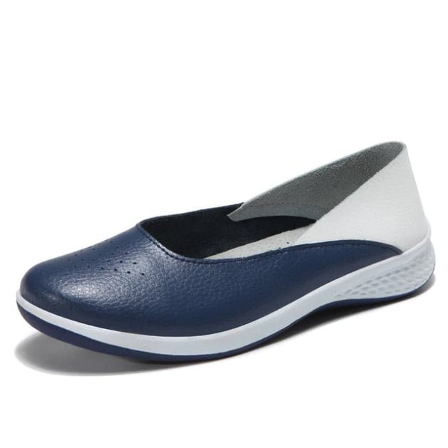 Leather Loafers Cutout Ballet Flat Nursing Shoes Flat shoes