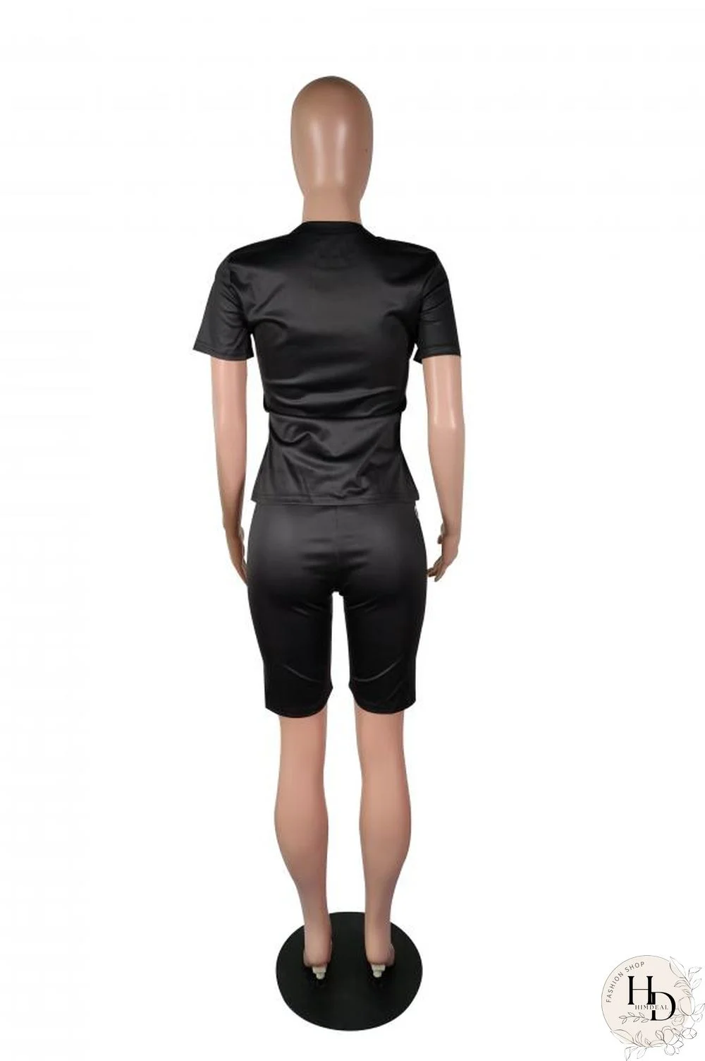 Wine Red Casual Fashion Slim fit Two Piece Suits Letter Solid Regular Short Sleeve