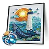 Lighthouse and Whale Special Shaped 5D DIY Partial Drill Diamond Painting Kits for Adults Beginners Home Decor Diamonds Dots Gem Art Kits Diamond Art Kit 11.81 X11.81inch