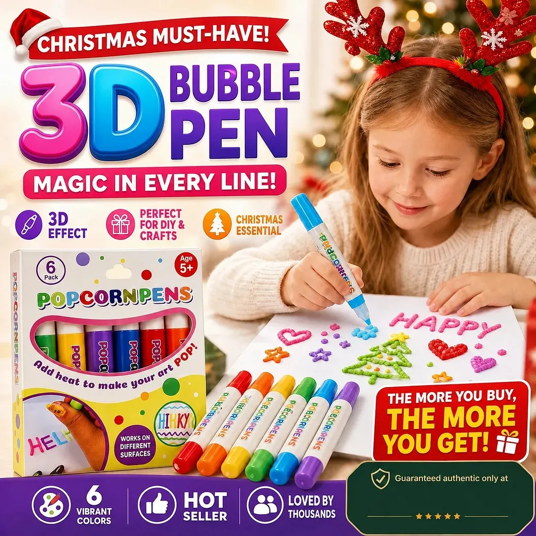 🔥Last Day 50% OFF🎁🔮Magic Pen &ndash; Draw 3D with one stroke!🎄 DIY Bubble Popcorn Drawing Pens🔥