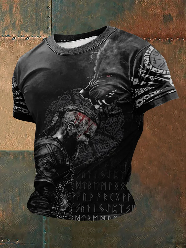 Herren T-Shirt mit kurzen &Auml;rmeln Viking Print