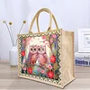 DIY Diamond Painting Linen Waterproof Handbag Shopping Storage Bag Totes Kit(with 2pcs diamond painting)