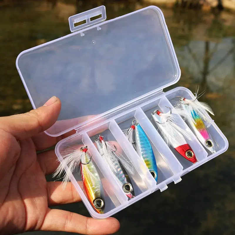 5-Pack Micro Jig Butterfly Metal Jig Fishing Lures For Tuna Jigging Slow Pitch