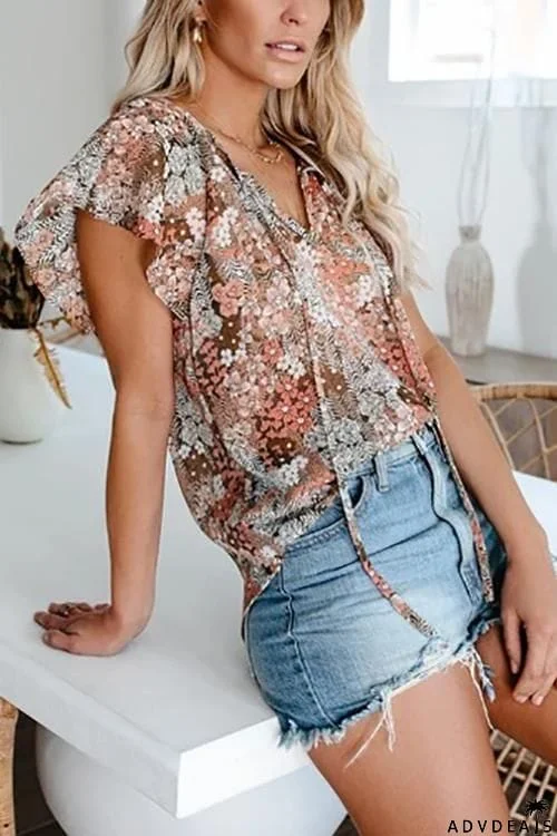 V Neck Loose Blouse