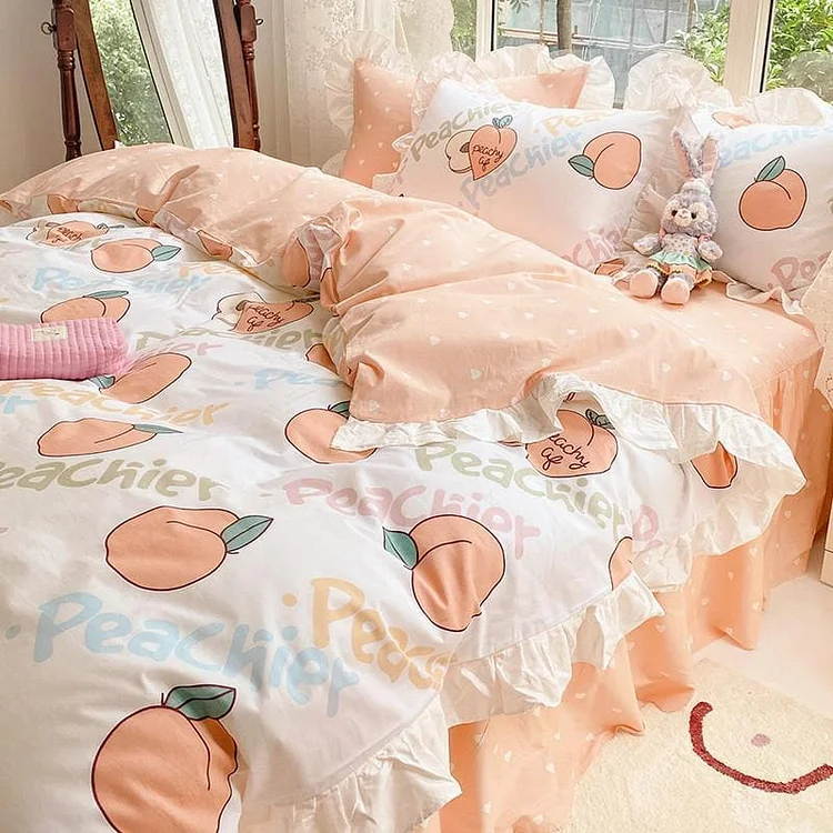 Sweet Pastel Peach Bedding Set SS1760