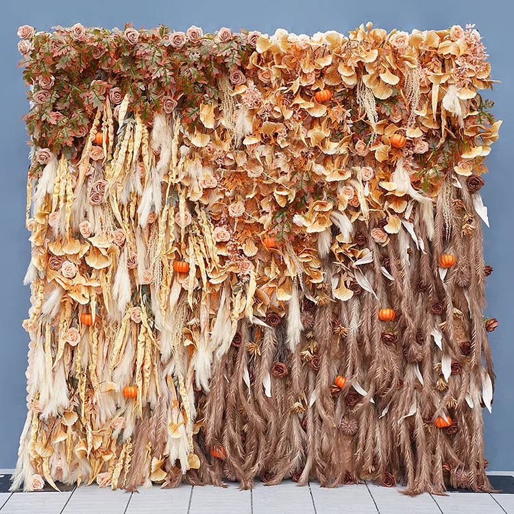 A8126 Autumn Wedding Backdrop 5D Cloth Flower Wall Stage Decor