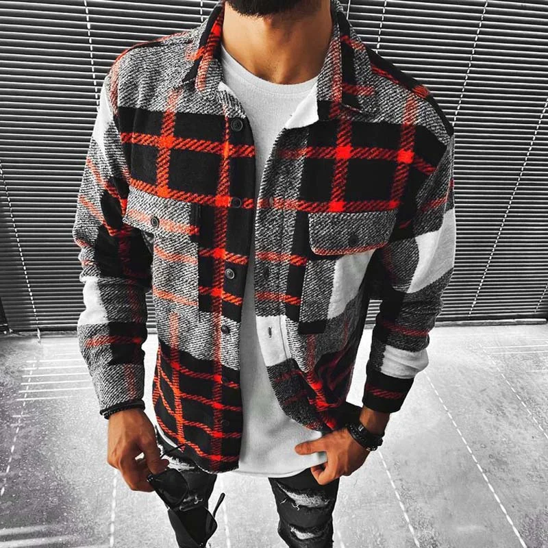 Livereid Men's Loose Fashion Single-Breasted Check Shirt - Livereid