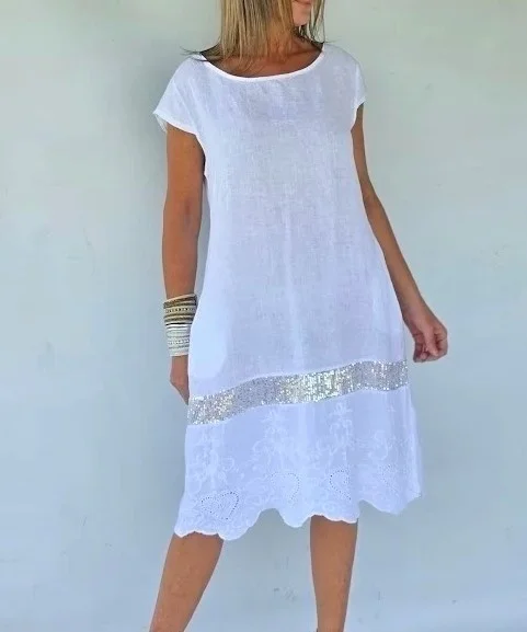 Women's simple solid-color casual dress