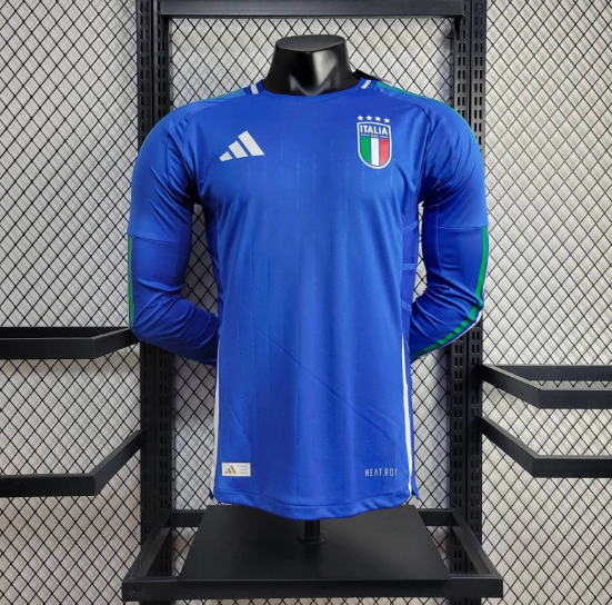 2024 Italy Home Long sleeve Player Version Football jersey Thai Quality