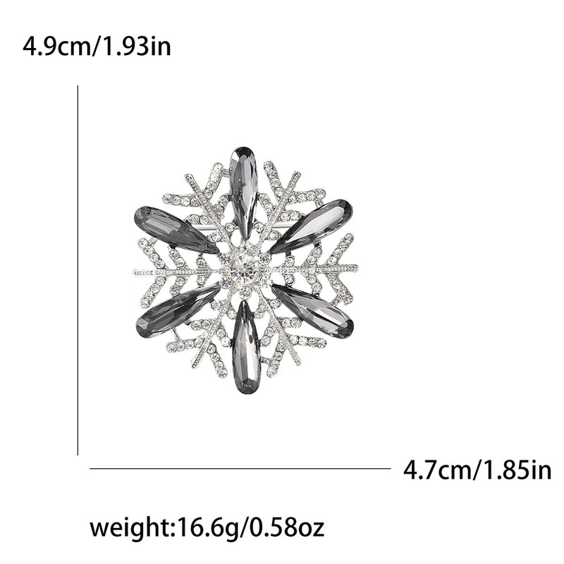 Elegant Pin Snowflake Alloy Inlay Rhinestones Women’s Brooches