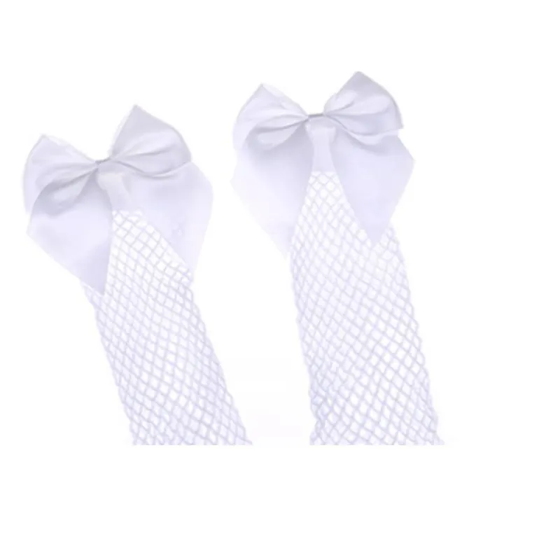 2019 Girls Fishnet Socks Women's Casual Stretch Sheer Fishnet Net Socks Mesh Ankle High Bowknot Comfort