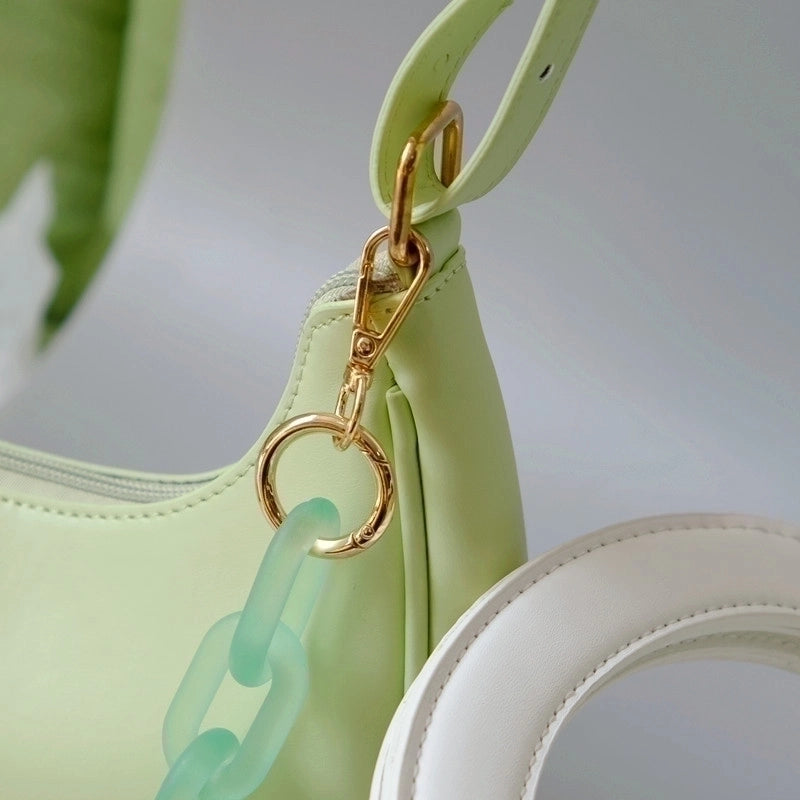 3 Pieces All Seasons Resin Solid Color Ring Handle Bag Chain