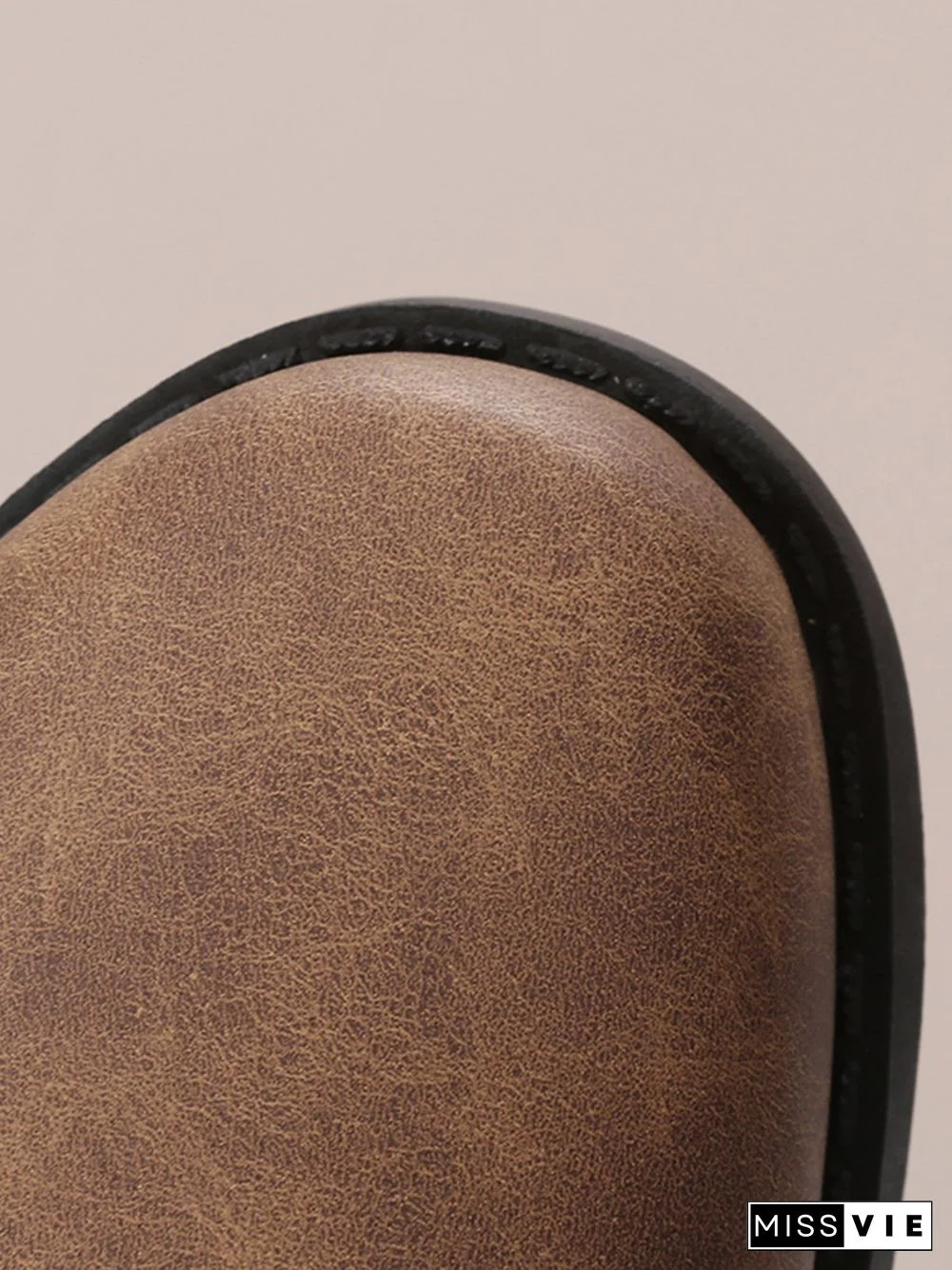 Ruched Buckle Casual Leather Booties