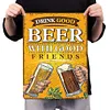 Beer with Friends - Metal Tin Signs(8*12Inch/12*16Inch) - Bar