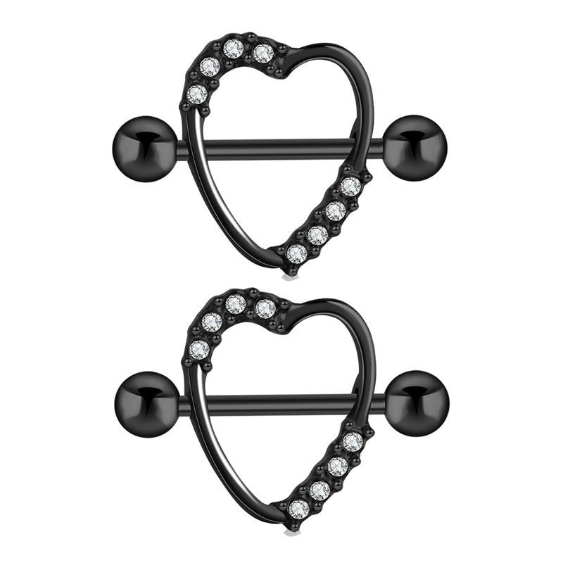 1 Pair Nipple Rings & Studs Minimalist Classic Style Solid Color 304 Stainless Steel Plating Nipple Rings & Studs