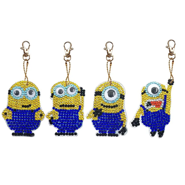 4Pcs Diy Diamond Painting Key Chain Full Drill Keyring Women Bag Pendant gbfke