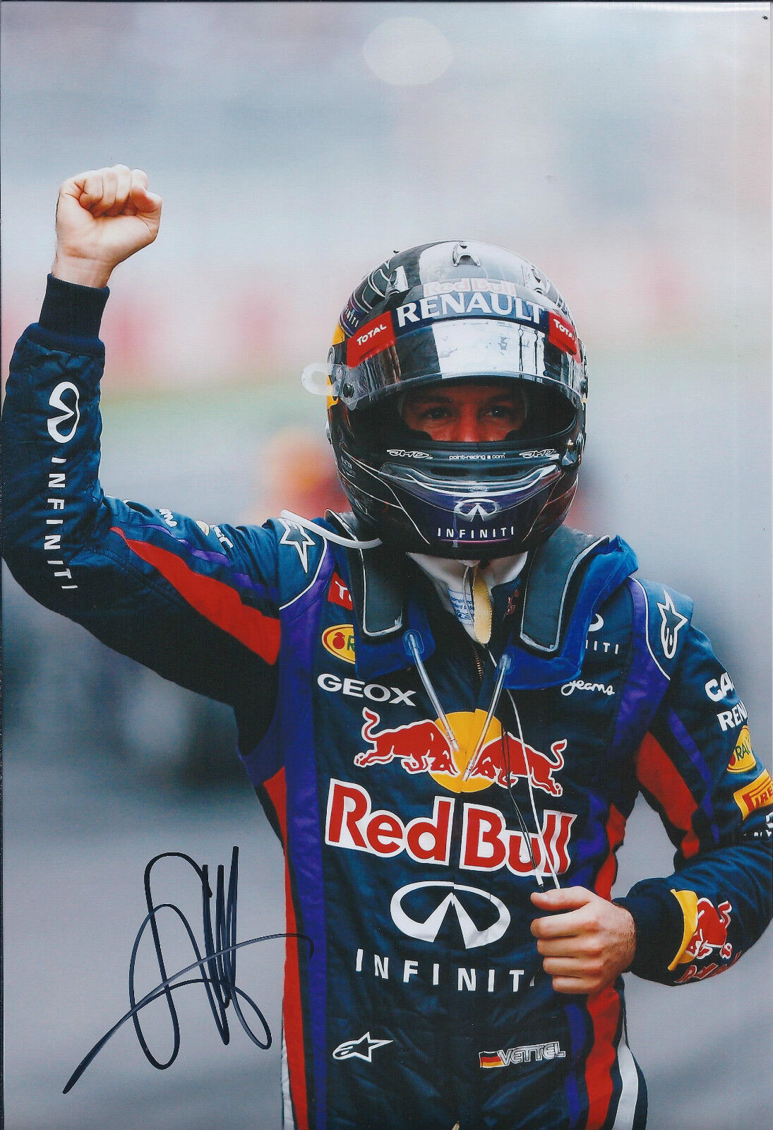 Sebastian VETTEL SIGNED 12x8 Photo Poster painting Red Bull AFTAL Autograph COA Multiple Winner