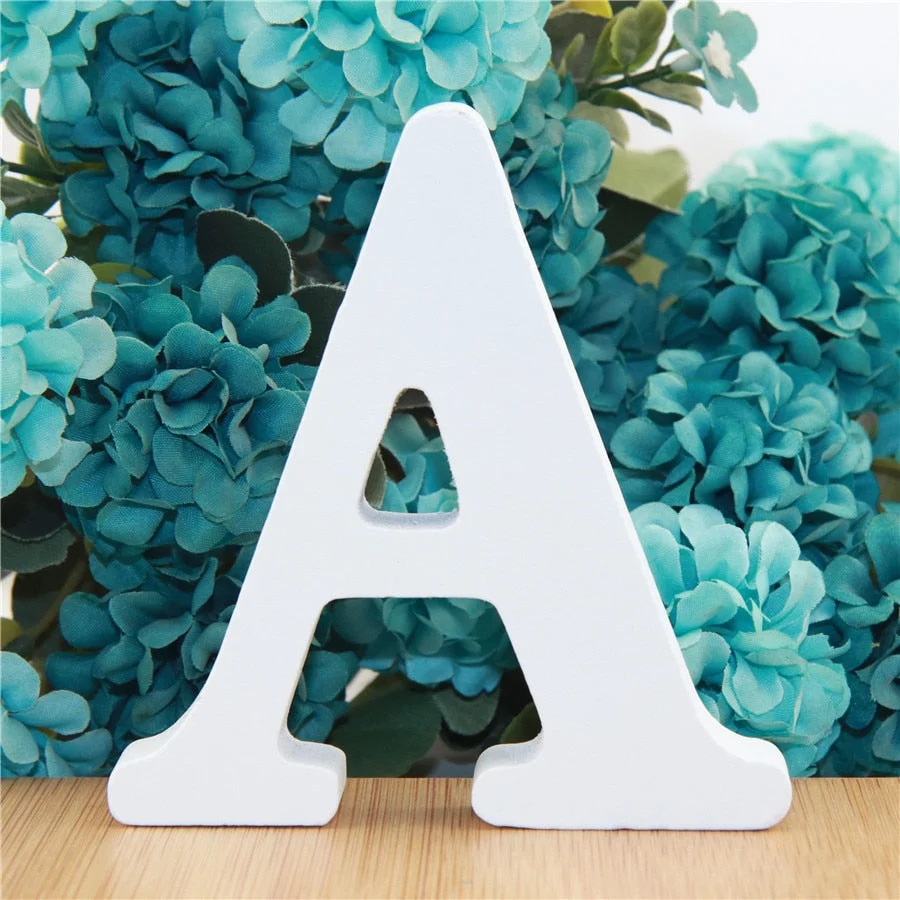 1pc 10cm White Wooden Letters Alphabet DIY Word Letter Party Wedding Home Decor Name Design Art Crafts Standing 3.94 Inches