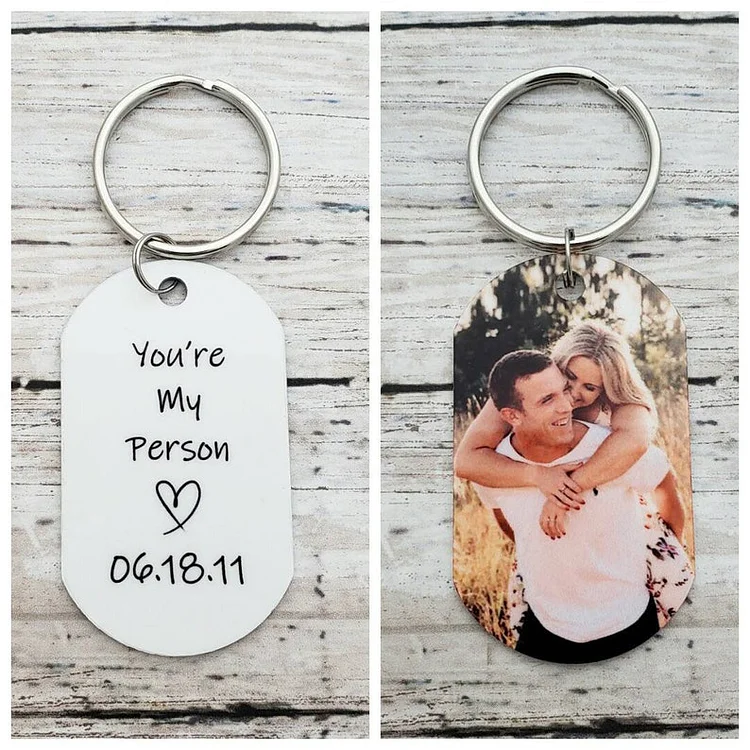 Personalized Photo Keychain for Couple "You're My Person"