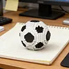 Sports Football Ball Building Kits Creativity Soccer and Cup Building Block Set Mini Collectible Peripheral Bricks Birthday Gift For Teens & Adults (Black and white soccer)