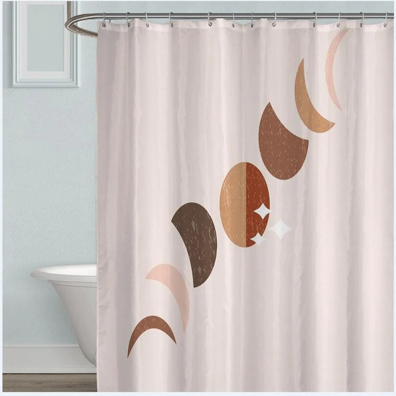 Morandi Simple Strokes Shower Curtain 100% Polyester Simple Korean Style Shower Curtain Bathroom Set Waterproof Shower Curtain